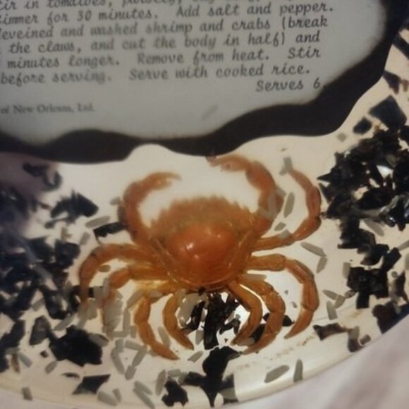 VTG MCM Lucite SEAFOOD GUMBO Recipe Trivet Lagniappe of New Orleans 8inch retro - Picture 3 of 8